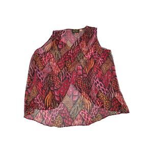 Bob Mackie Womens Wearable Art Vest Multicolor Size Large 100% Polyester Sleevel